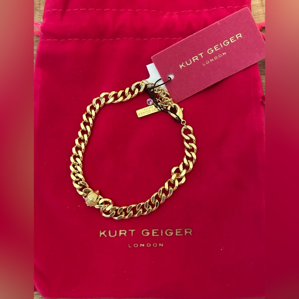 Kurt Geiger Signature Eagle Gold Line Bracelet - Picture 2 of 5